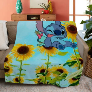 Disney Stitch Ohana Fleece Blanket Gift For Fan