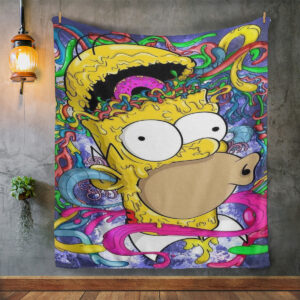 The Simpsons Painting Art Fleece Blanket Gift For Fan