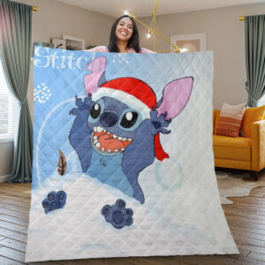 Stitch In The Snow Merry Christmas Blanket