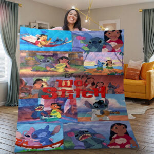 Disney Lilo And Stitch Cute Christmas Gift Blanket