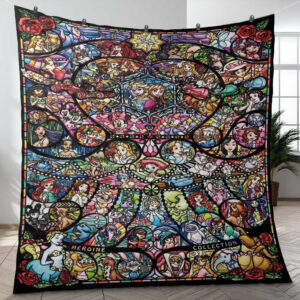 All Disney Princesses All Disney Princesses Colorful Glass Mirror Christmas Gift Lover Blanket
