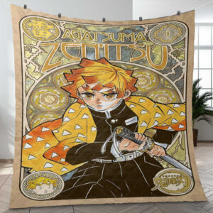 Agatsuma Zenitsu Kimetsu no Yaiba Anime A123 Gifts Lover Blanket