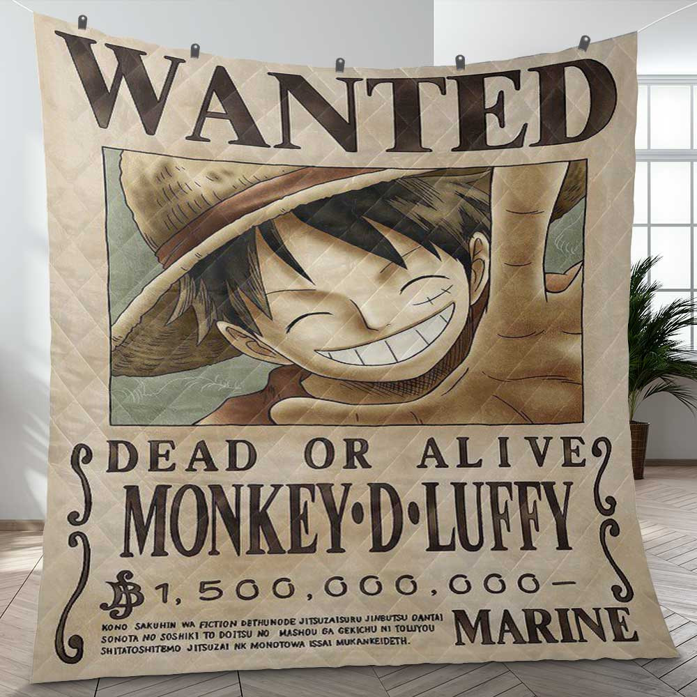 Wanted Monkey D. Luffy One Piece Anime Gift Lover Blanket Wanted Monkey D. Luffy One Piece Anime Gift Lover Blanket