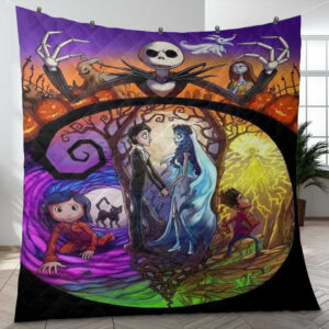 Corpse Bride Tim Burton Jack and Sally Halloween Gift Lover Blanket