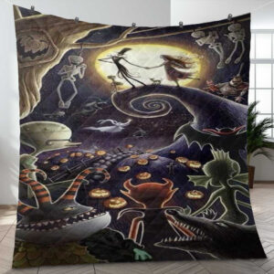 Couple Love Jack and Sally Halloween Gift Lover Blanket