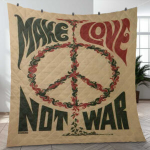 Hippie Make Love Not War Collectors Art Gift Lover Blanket