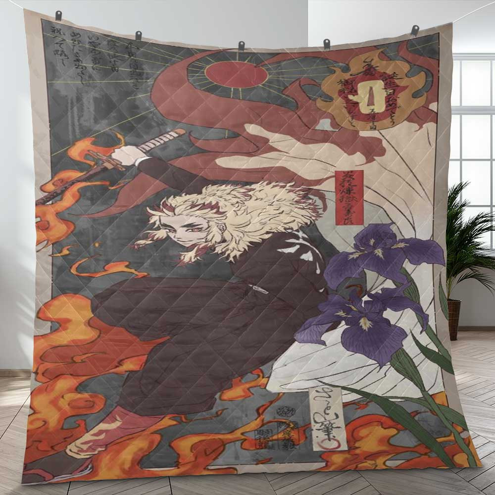 Rengoku Kyojuro Anime Kimetsu No Yaiba Gift Lover Blanket Rengoku Kyojuro Anime Kimetsu No Yaiba Gift Lover Blanket