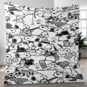 Funny Snoopy Charlie Brown Peanuts Cartoon Ver2 Gift Fan Blanket