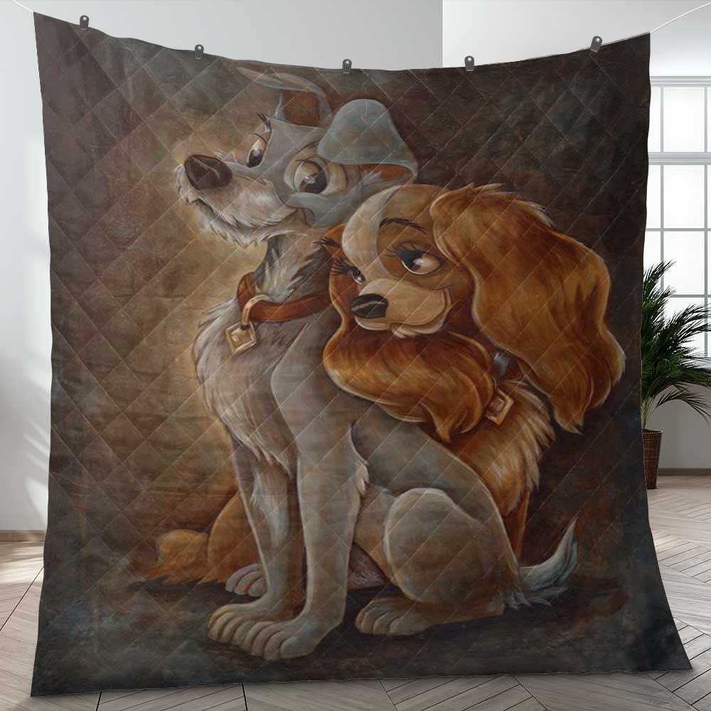 Happy Valentine’s Day Lady And The Tramp Cartoon Disney Art Gift Lover Blanket Happy Valentine’s Day Lady And The Tramp Cartoon Disney Art Gift Lover Blanket