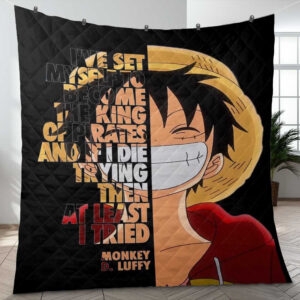 Cute Monkey D.Luffy One Piece Anime Quotes Gifts Lover Blanket