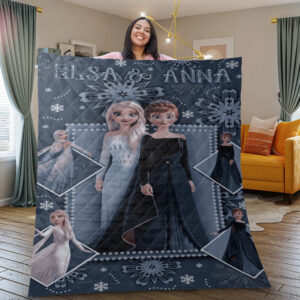 Elsa And Anna Disney Frozen Cartoon Gifts Lover Blanket