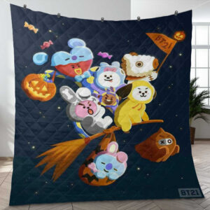 BTS BT21 Bangtan Army Fan Art Cartoon So Cute Halloween Ver21 Gift Lover Blanket