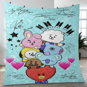 BTS BT21 Bangtan Army Fan Art Cartoon So Cute Signature Ver23 Gift Lover Blanket
