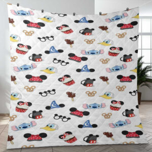 Funny Mickey Mouse And Stitch Cartoon Disney Ver8 Gift Lover Blanket