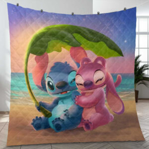 Happy Valentine’s Day Sweet Love Of Lilo And Stitch Disney Cartoon 2 Gift Lover Blanket