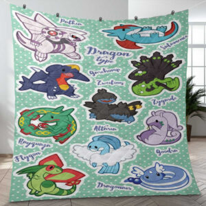 Dragon Type Pokemon Sticker 6 Gift Lover Blanket