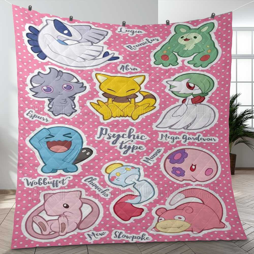 Psychic Type Pokemon Sticker 8 Gift Lover Blanket Psychic Type Pokemon Sticker 8 Gift Lover Blanket