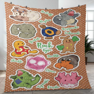 Rock Type Pokemon Sticker 12 Gift Lover Blanket