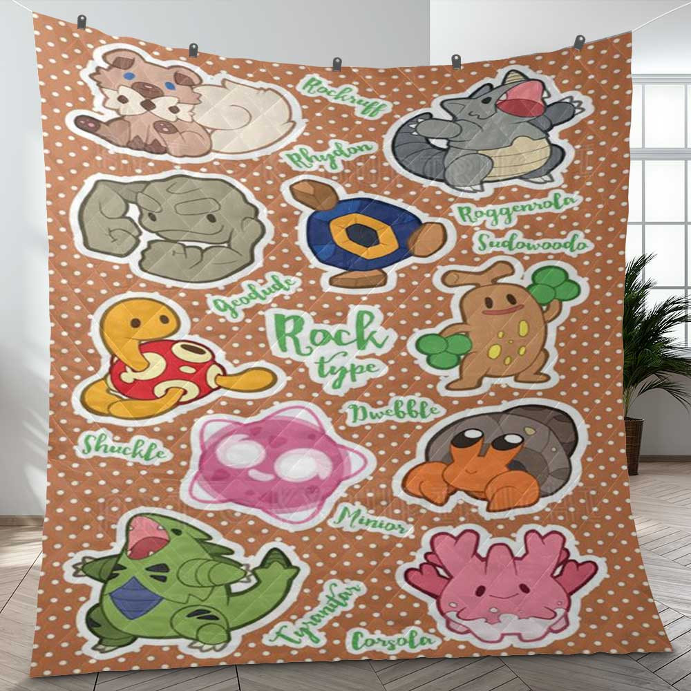 Rock Type Pokemon Sticker 12 Gift Lover Blanket Rock Type Pokemon Sticker 12 Gift Lover Blanket