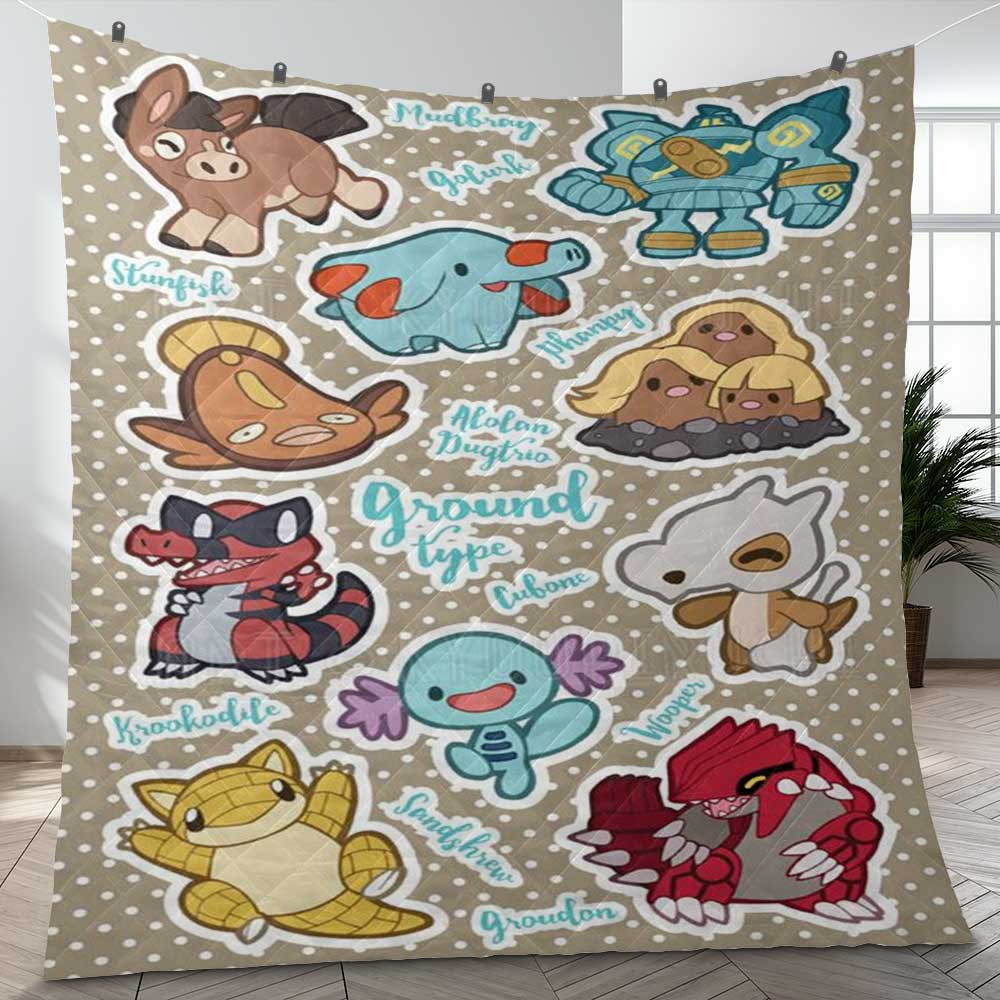 Ground Type Pokemon Sticker 18 Gift Lover Blanket Ground Type Pokemon Sticker 18 Gift Lover Blanket