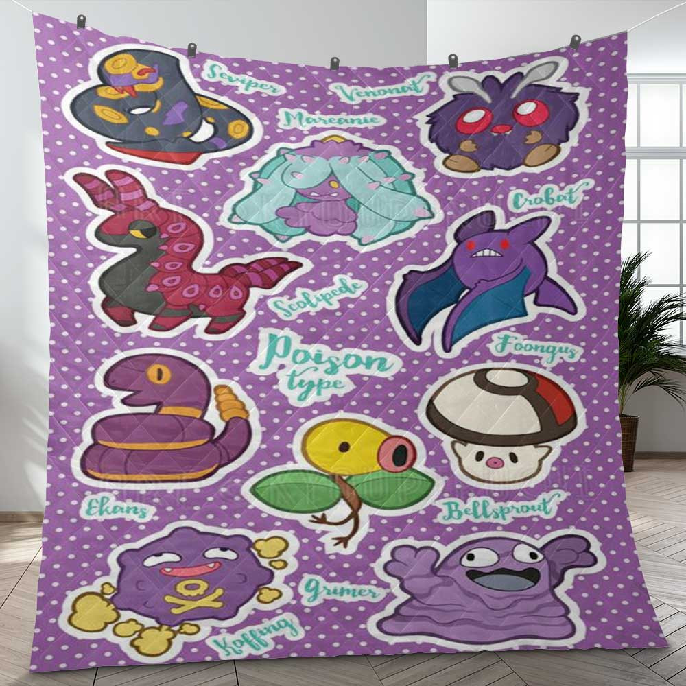 Poison Type Pokemon Sticker 20 Gift Lover Blanket Poison Type Pokemon Sticker 20 Gift Lover Blanket