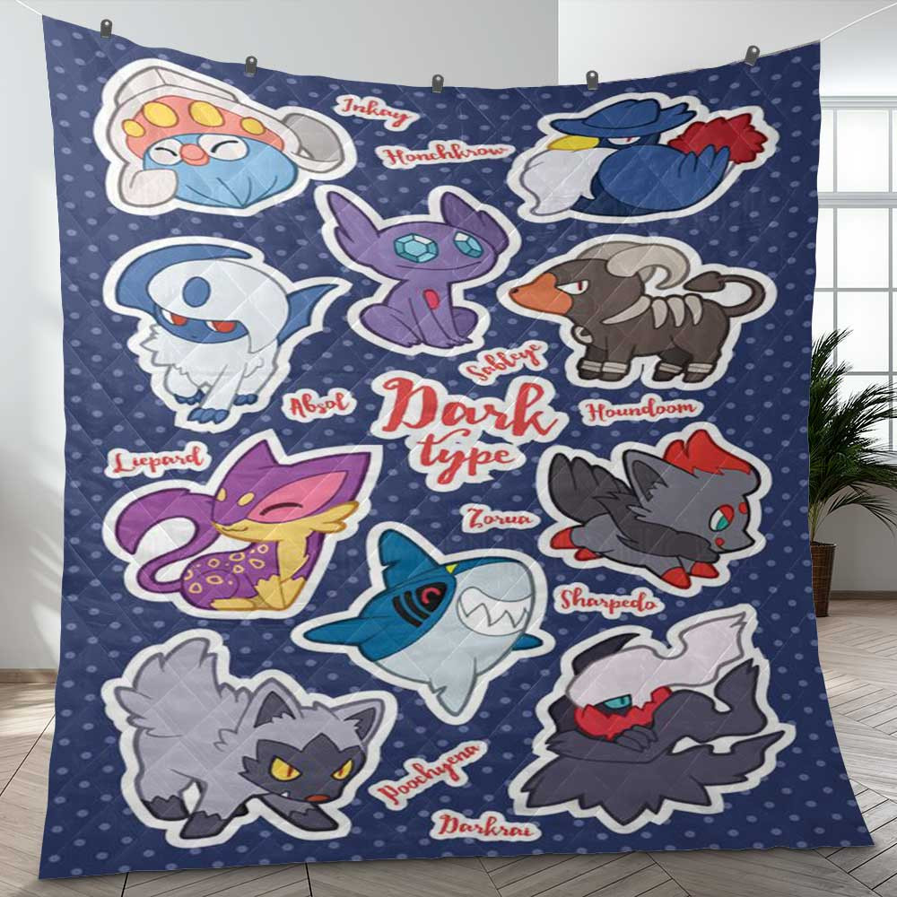 Dark Type Pokemon Sticker 21 Gift Lover Blanket Dark Type Pokemon Sticker 21 Gift Lover Blanket