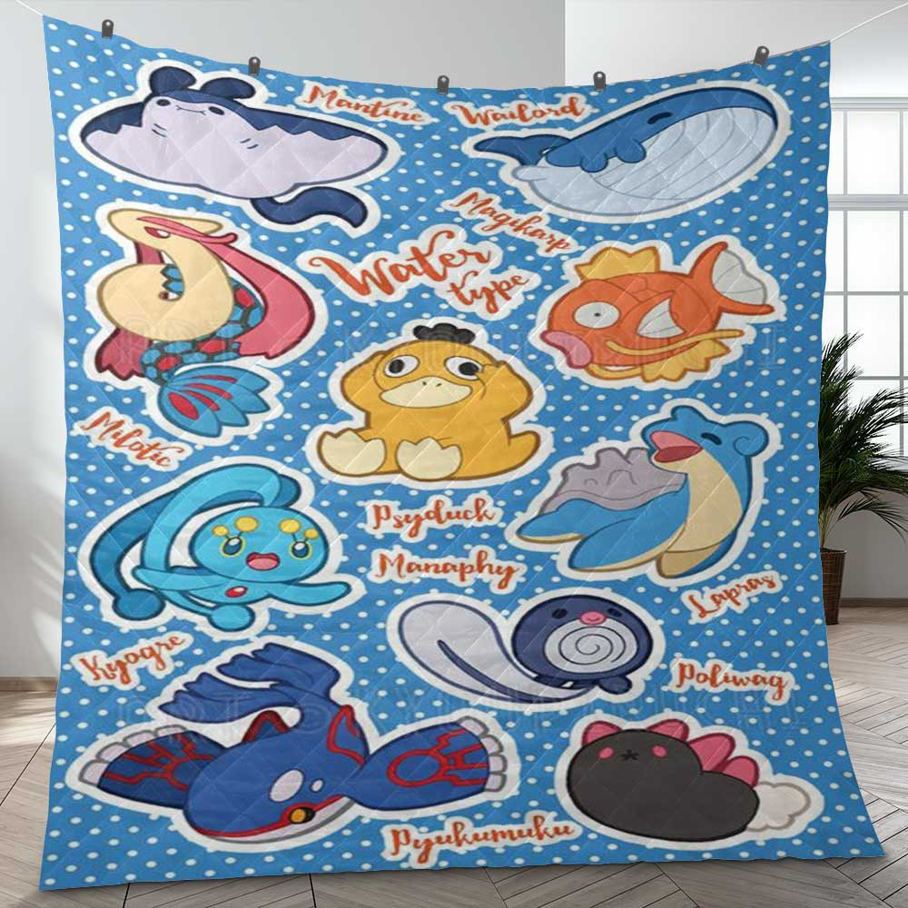 Wate Type Pokemon Sticker 26 Gift Lover Blanket Wate Type Pokemon Sticker 26 Gift Lover Blanket