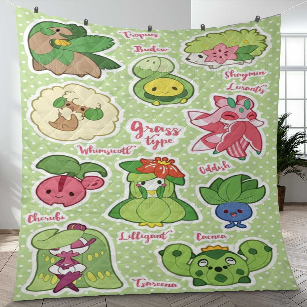 Grass Type Pokemon Sticker 27 Gift Lover Blanket Grass Type Pokemon Sticker 27 Gift Lover Blanket