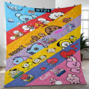 BTS BT21 Bangtan Army Fan Art Cartoon So Cute Ver28 Gift Lover Blanket
