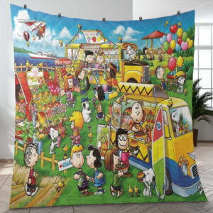 Party Snoopy Charlie Brown The Peanuts Cartoon Gift Lover Blanket