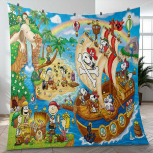 Pirate Snoopy Charlie Brown The Peanuts Cartoon Gift Lover Blanket