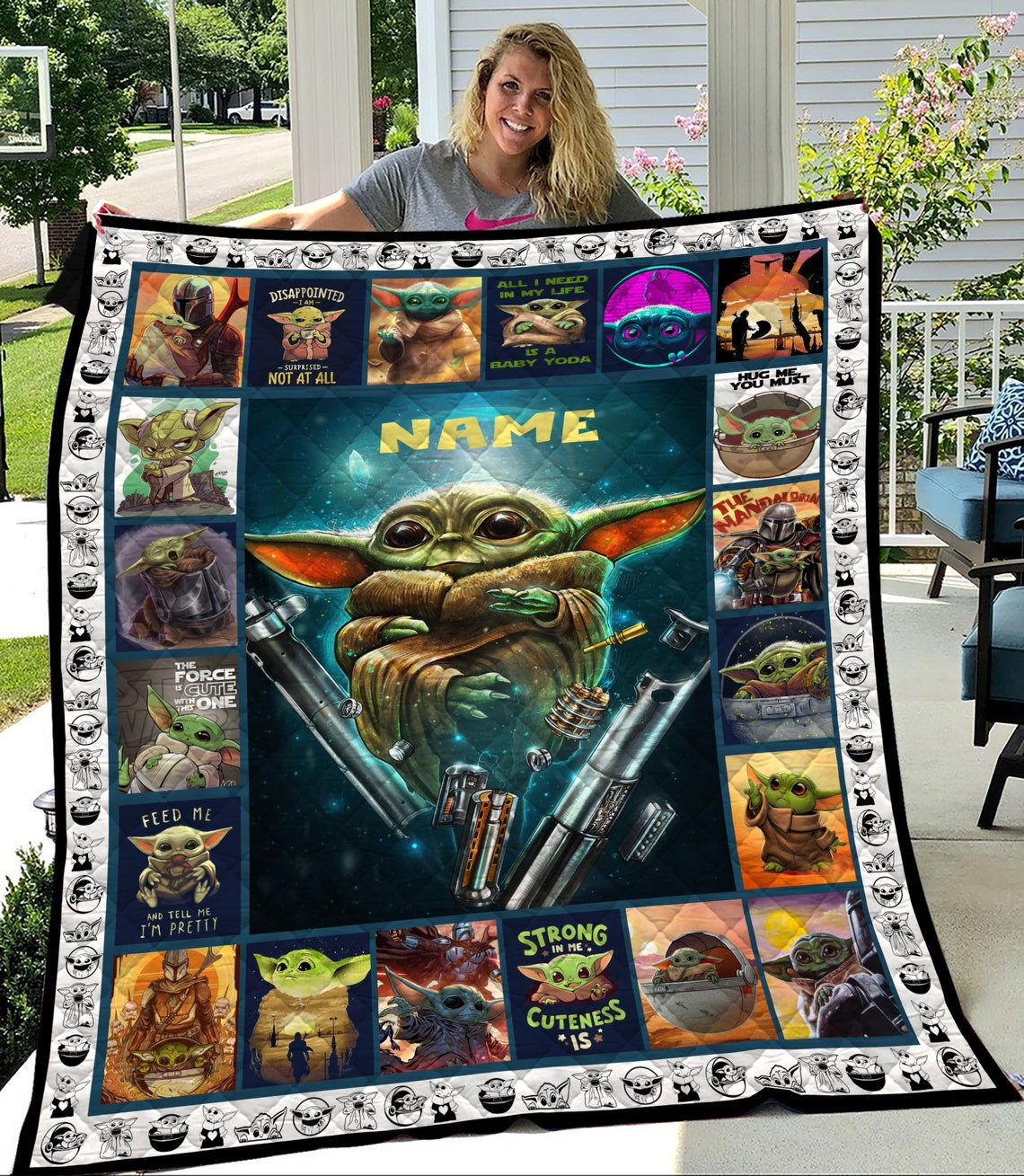 Baby Yoda Character Movie Quilt Baby Yoda Character Movie Quilt