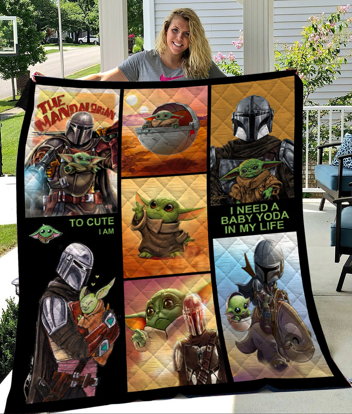 Baby Yoda Character Movie Quilt Baby Yoda Character Movie Quilt