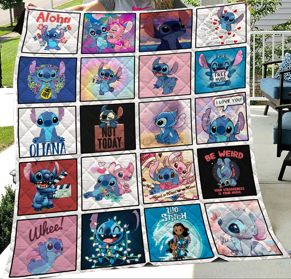 Cute Stitch and Lilo Blanket Cute Stitch and Lilo Blanket