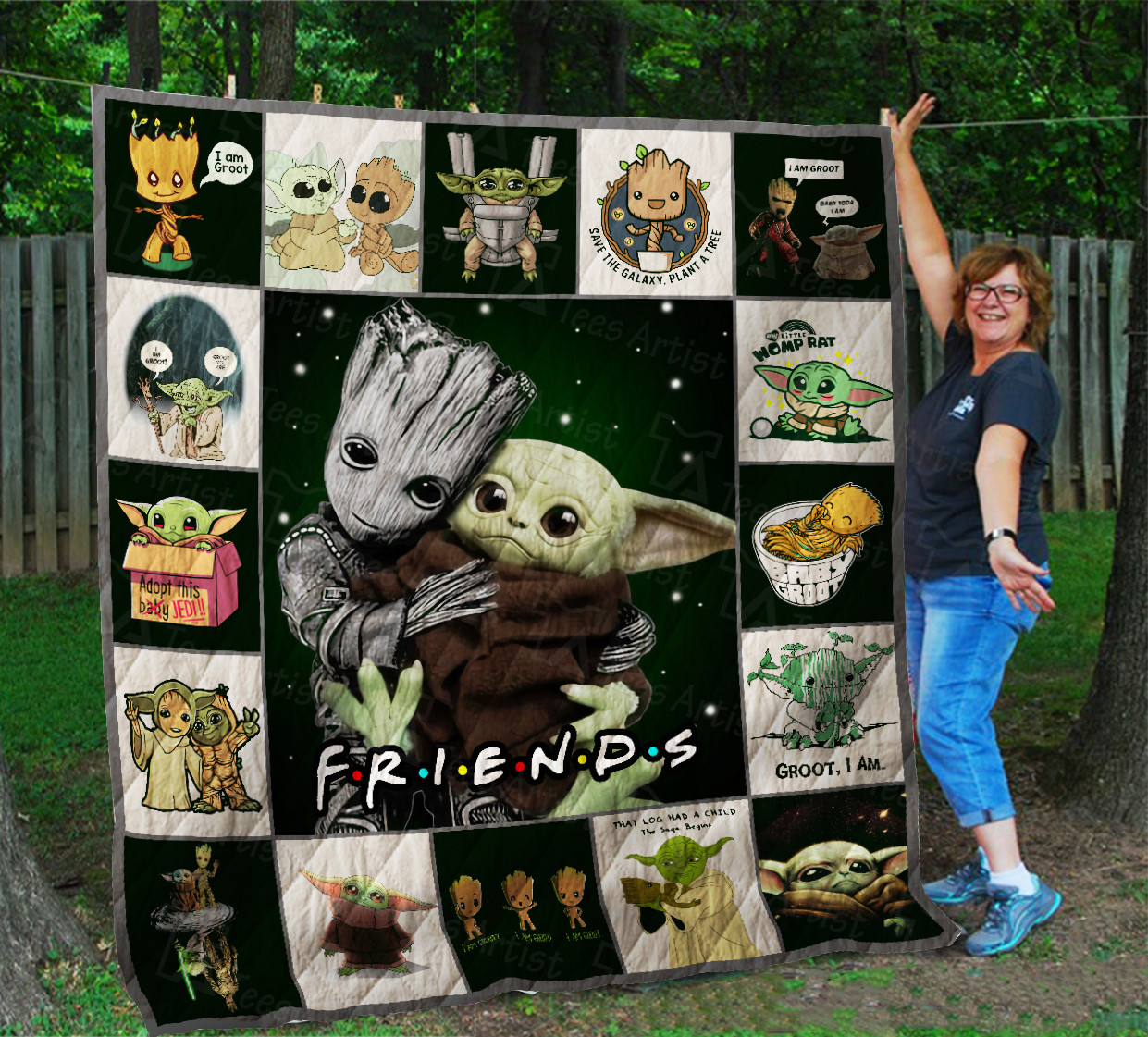 Baby Yoda And Baby Groot Blanket Baby Yoda And Baby Groot Blanket