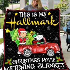 Cartoon Character Snoopy This Is My Hallmark Christmas Quilt Fleece Blanket Fan Made All Season 3D Blanket