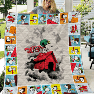 Cartoon Character Flying Snoopy Quilt Fleece Blanket Fan Made All Season 3D Blanket
