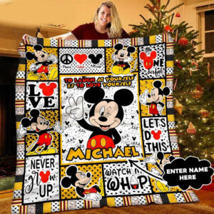 Personalized Mickey Disney To Laugh At Yourself Is To Love Yourself Blanket