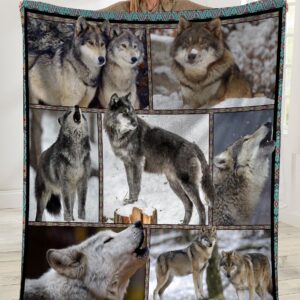 Animals Lover Grey Wolf Ultra Soft Cozy Plush Fleece Blanket