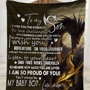 Dragon To My Son I Wish You The Streght To Face Challenges Ultra Soft Cozy Plush Fleece Blanket