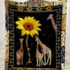 Giraffe You Are My Sunshine Sunflower Ultra Soft Cozy Plush Fleece Blanket