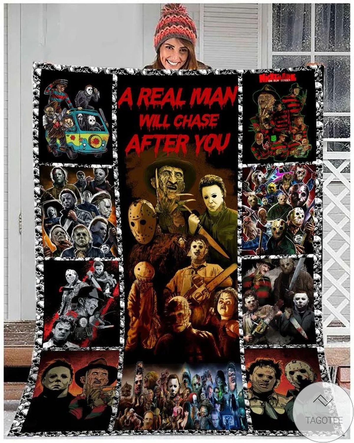 A Real Men Will Chase After You Funny Blanket A Real Men Will Chase After You Funny Blanket