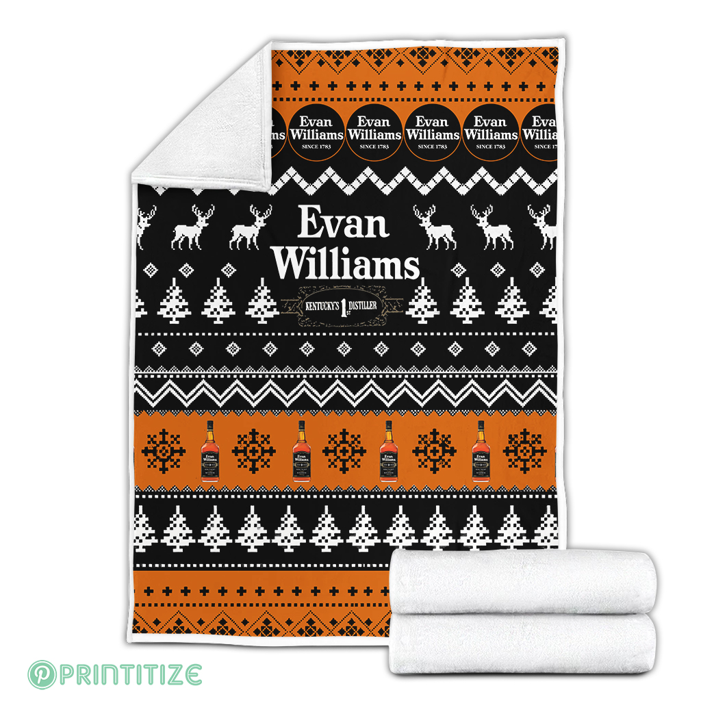 Evan Williams Ugly Xmas Whisky Fleece Blanket Evan Williams Ugly Xmas Whisky Fleece Blanket