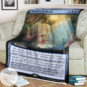 Afr 370 Wizard S Spellbook Magic The Gathering Mtg Blanket