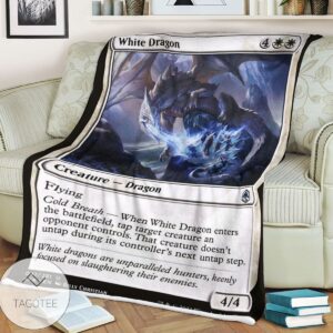 Afr White Dragon Magic The Gathering Mtg Blanket