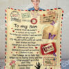 Air Mail To My Son Ill Be Hugging You Your Dad Blanket