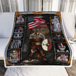 American Viking Warrior Until Valhalla All Over Printed Blanket