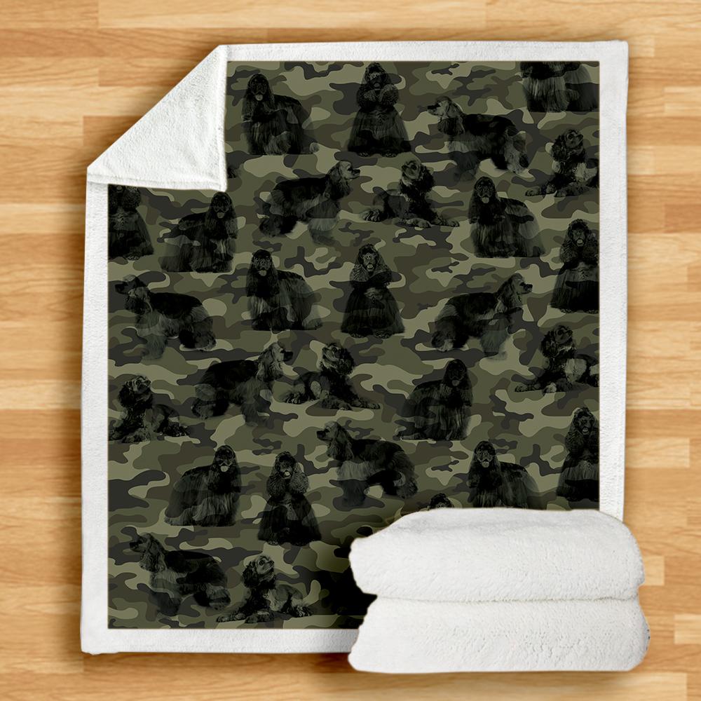 American Cocker Spaniel Camo Blanket American Cocker Spaniel Camo Blanket