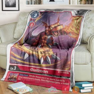 Anime Digimon Guilmon Custom Soft Blanket 2