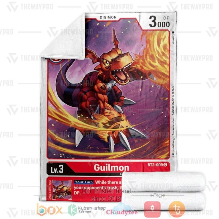 Anime-Digimon-Guilmon-Custom-Soft-Blanket-2